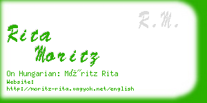 rita moritz business card